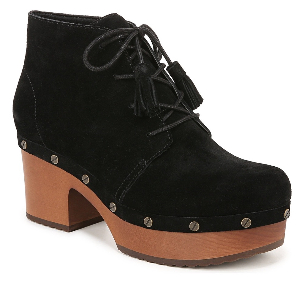 Dr. Scholl's Black Ankle Booties with Chunky Heel